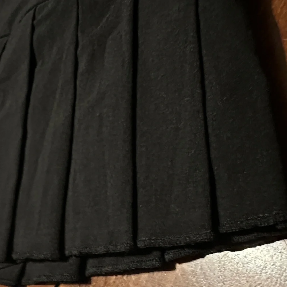 I.AM.GIA Black Pleated Mini Skort with Silver Buttons